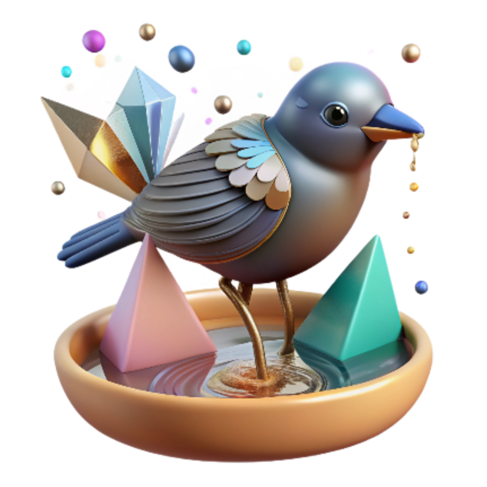 beautiful contemporary Bird Drinking Water Cutout Isolated Side Profile high quality png