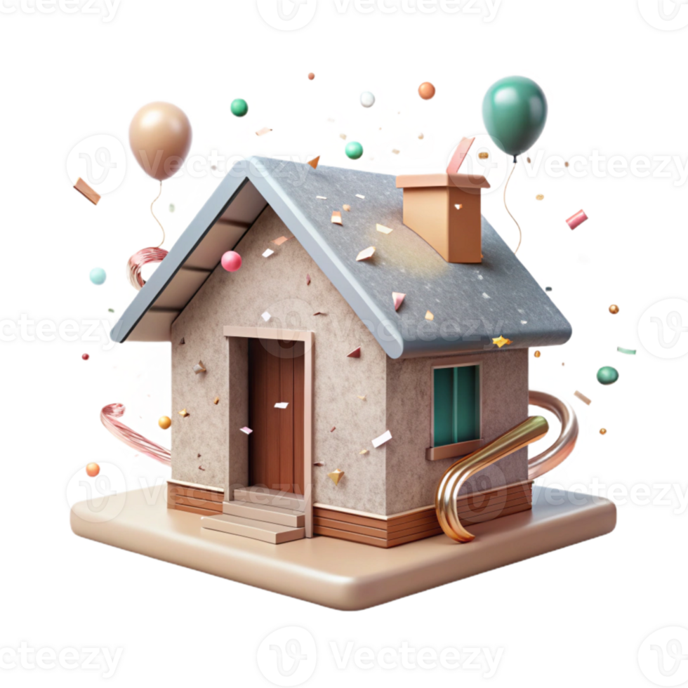 beautiful abstract Eco Friendly House Design Front View Isolated original png