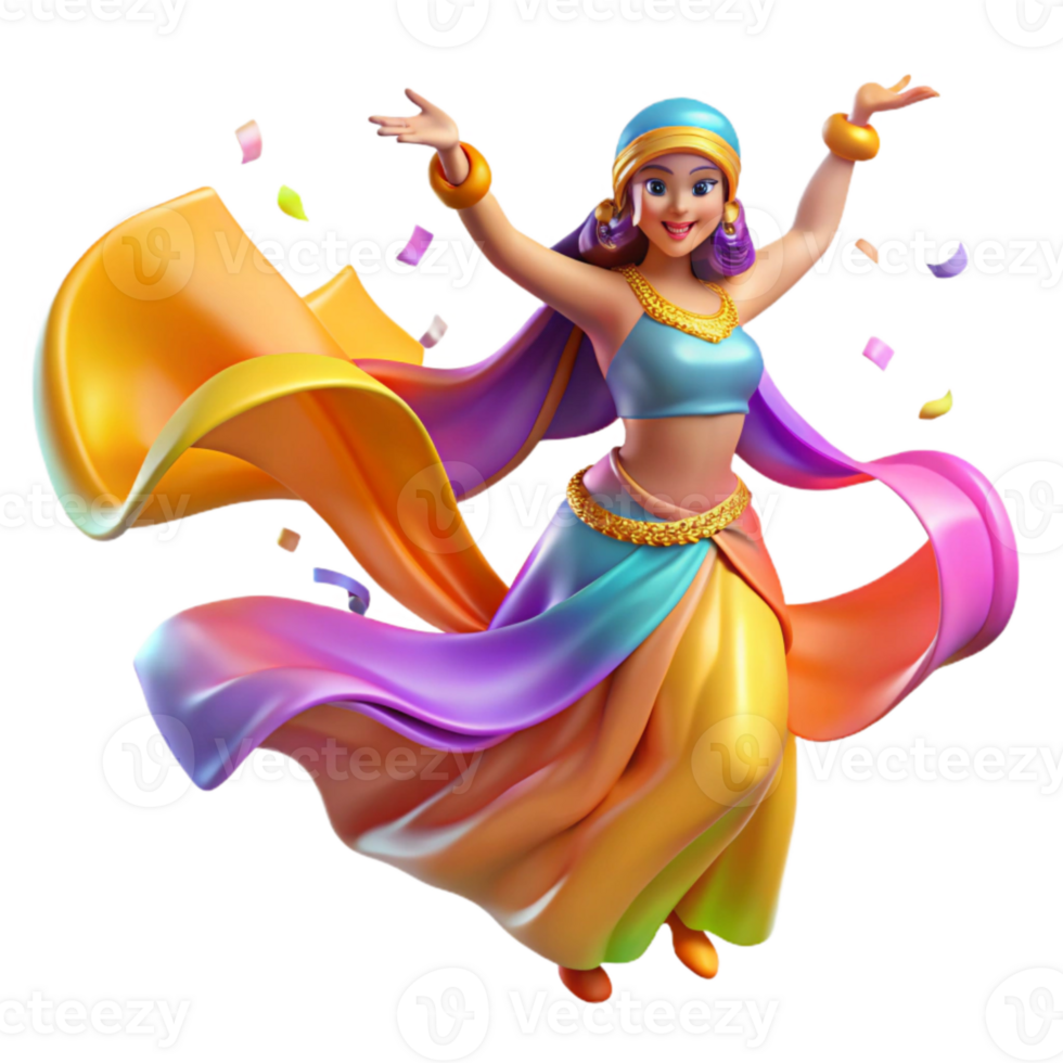 extraordinary rustic Belly Dancer Flowing Veil Transparent Background Shimmering Fabric authentic png