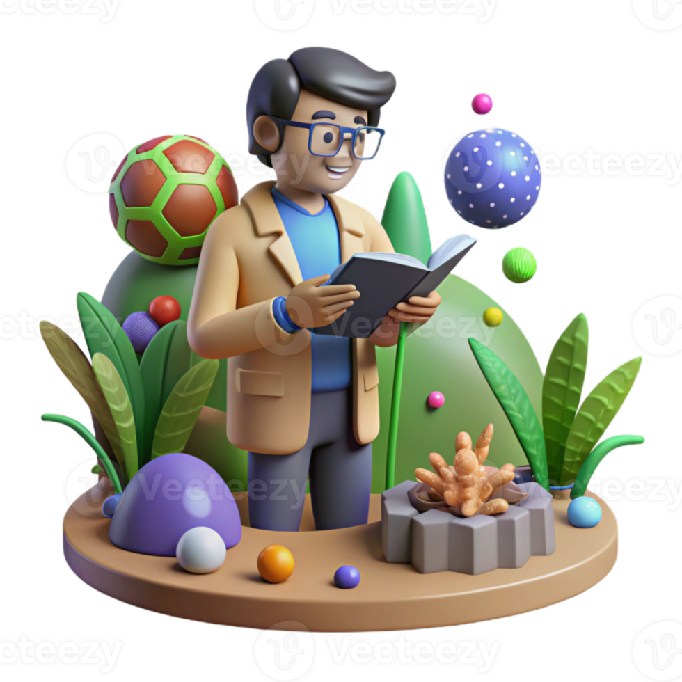 magnificent abstract Ecologist Studying Nature Isolated professional png