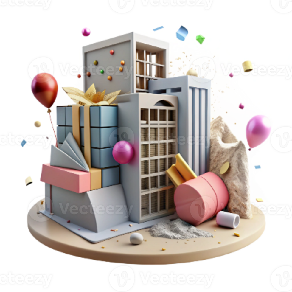 vibrant vintage Building Demolition Affecting Bird Habitat Cutout authentic png