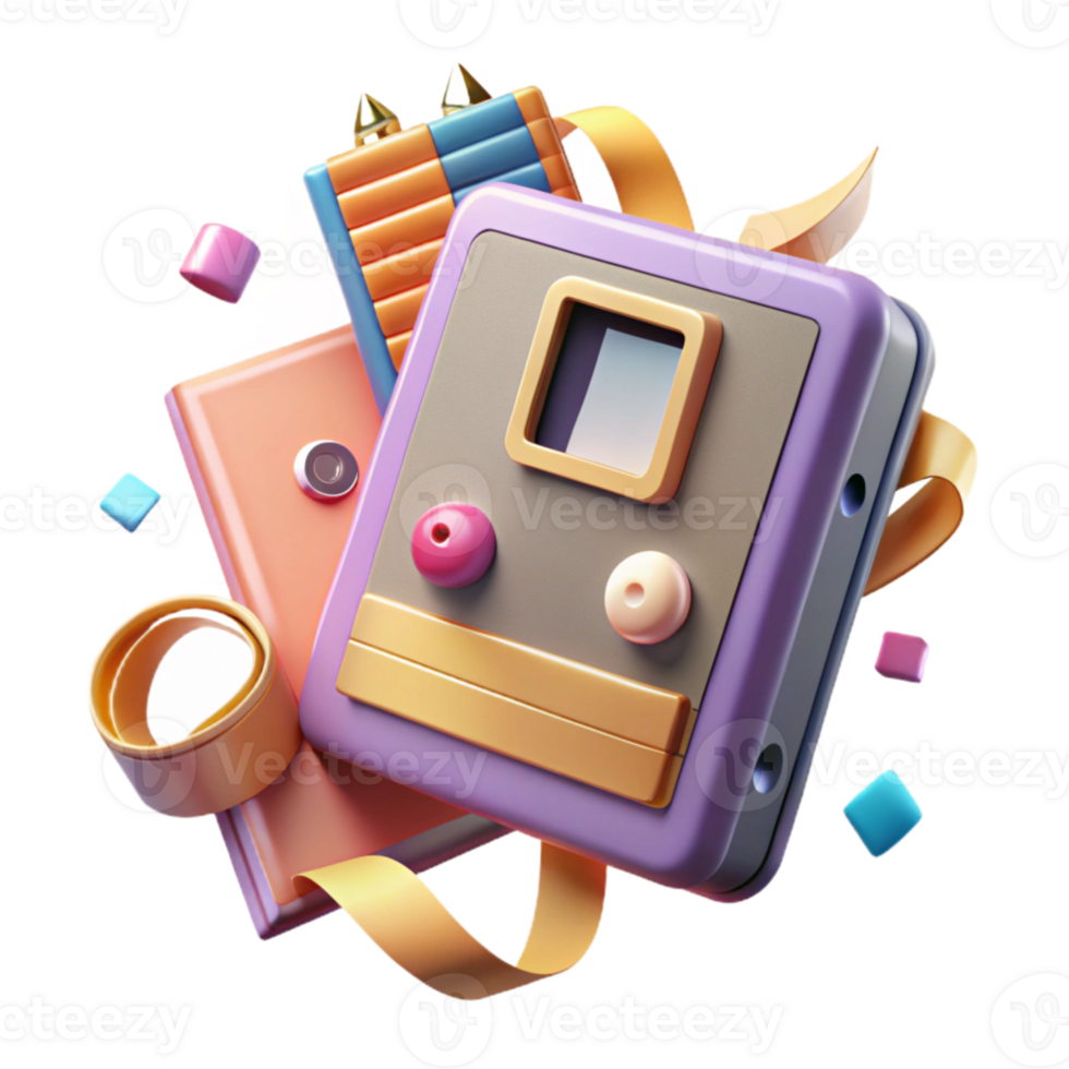 vibrant abstract Classic Game Cartridge Cutout with Label high resolution png