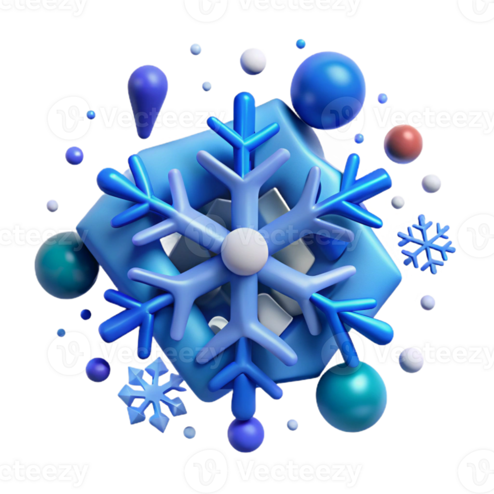 impressive traditional Cool Blue Snowflake Cutout genuine png