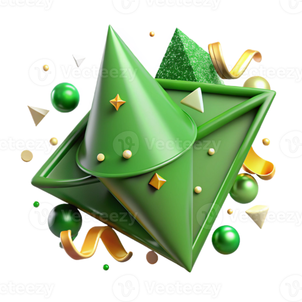 stunning abstract Classic Green Triangle Pattern Transparent Background authentic png