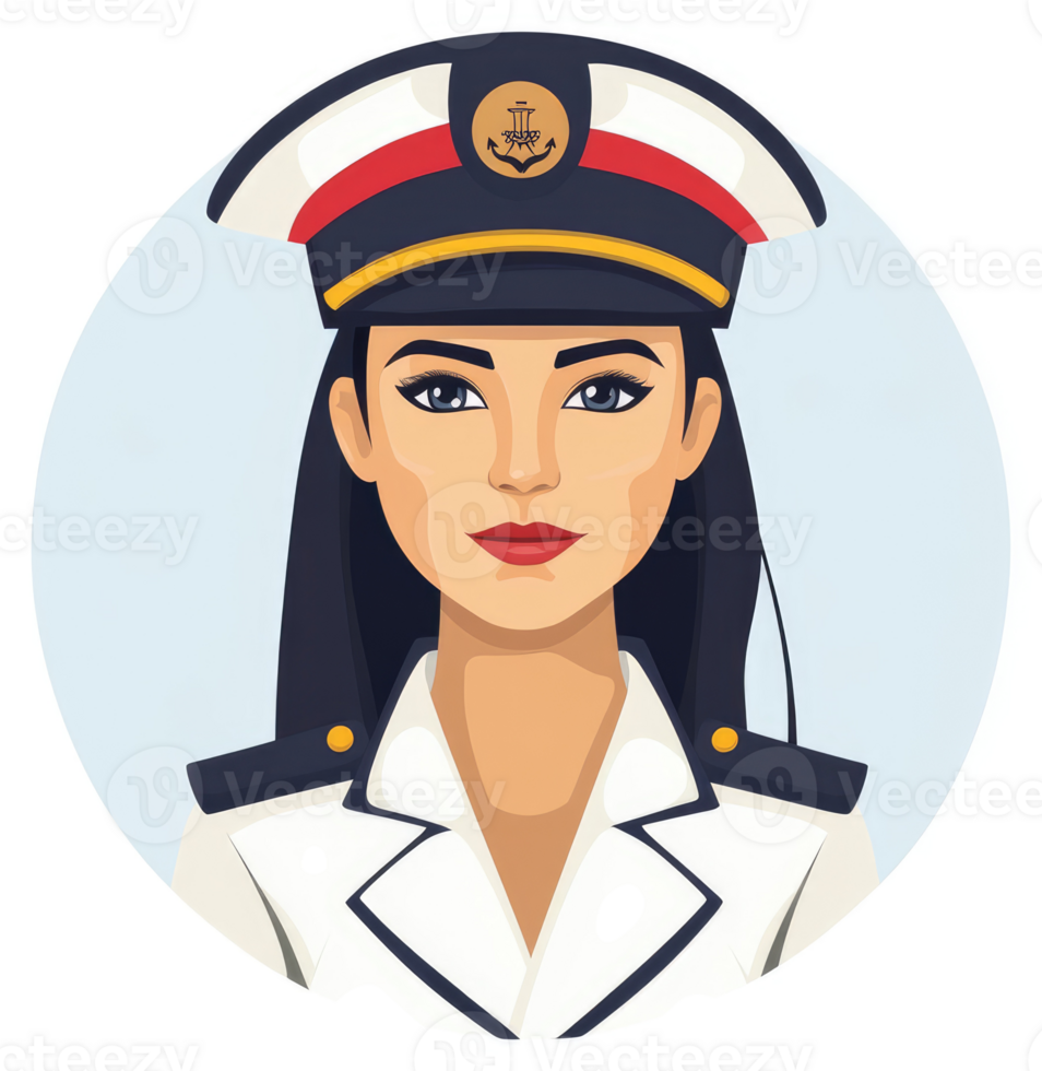 A female naval officer in uniform, portrait. png