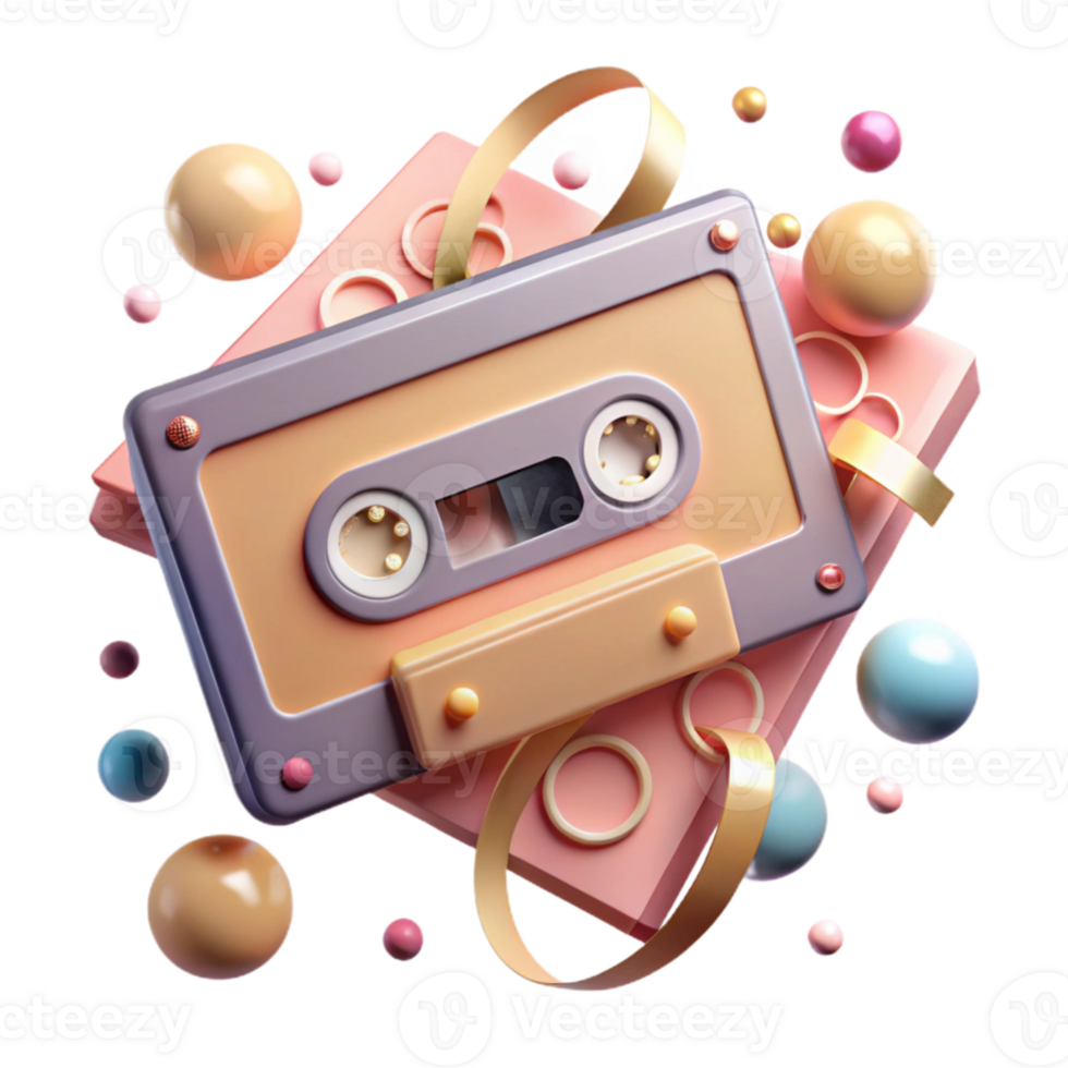 magnificent traditional Cassette Tape Retro Design Isolated Cutout high quality png