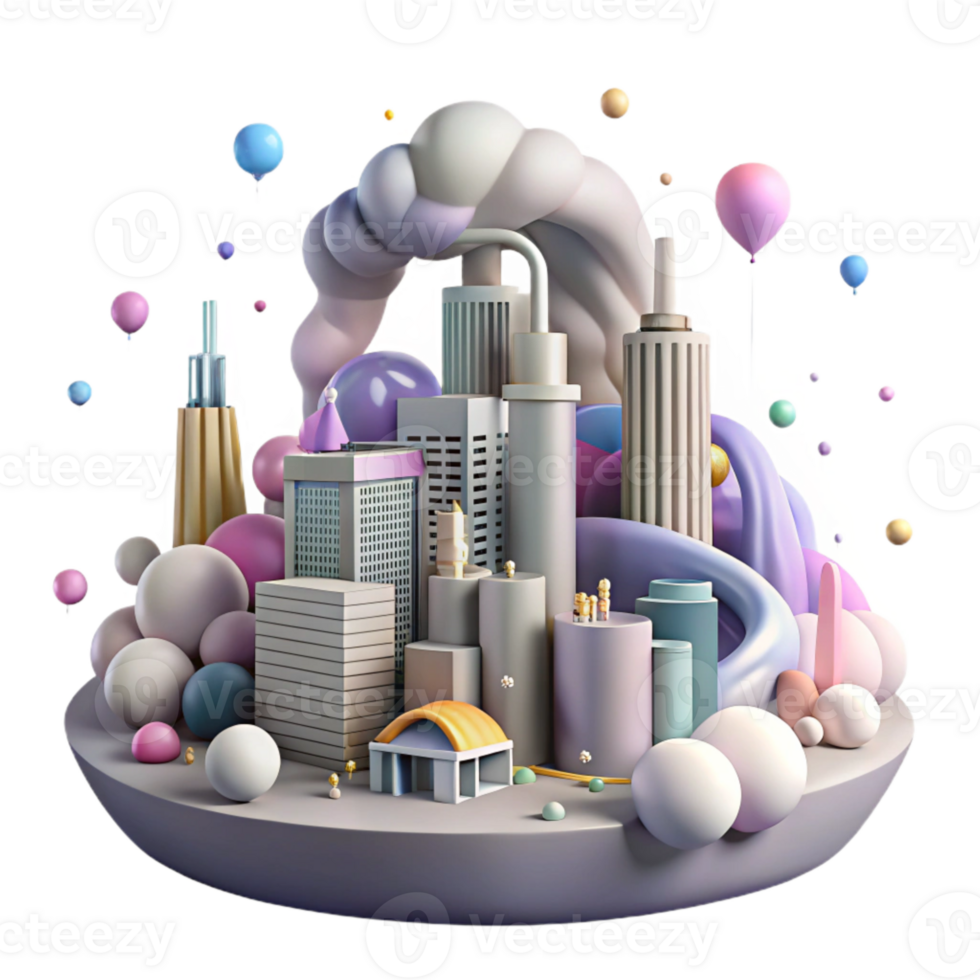 wonderful artistic Air Pollution Smog Cityscape Background Cutout premium png