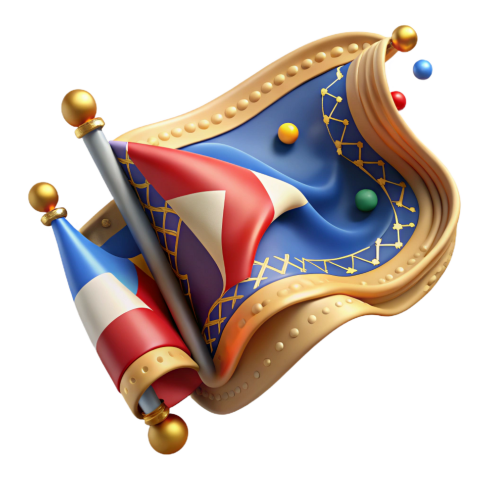 vibrant artistic Embroidered Flag Detail Isolated with Intricate Stitching exclusive png