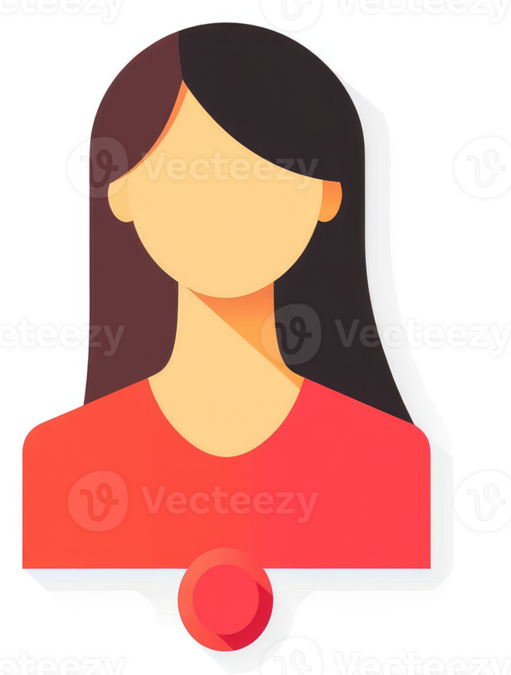 A stylized illustration of a woman's avatar. png
