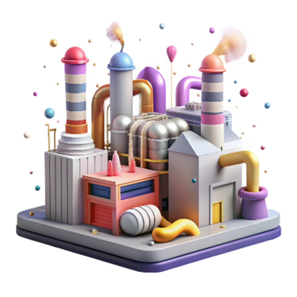 extraordinary artistic Clean Energy Power Plant with Solar Panels Transparent Background high resolution png