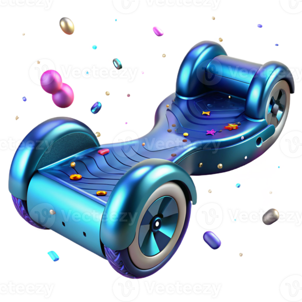 impressive artistic Cutout Hoverboard Metallic Blue high resolution png