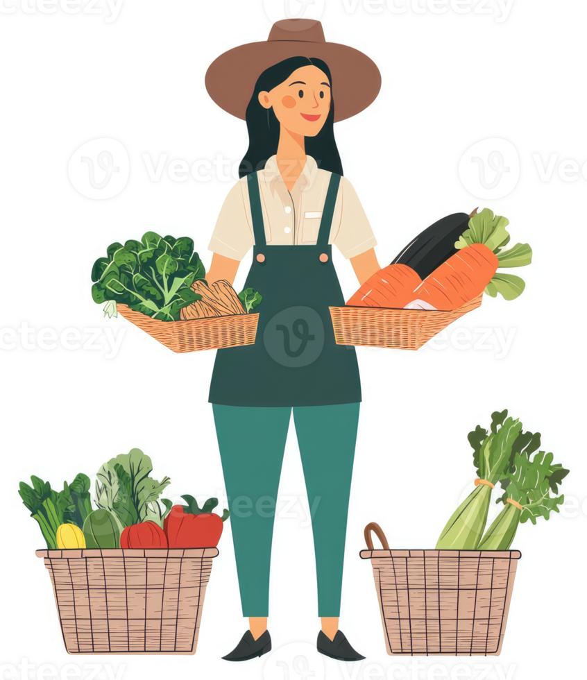 A farmer's market vendor displays a variety of fresh produce. png
