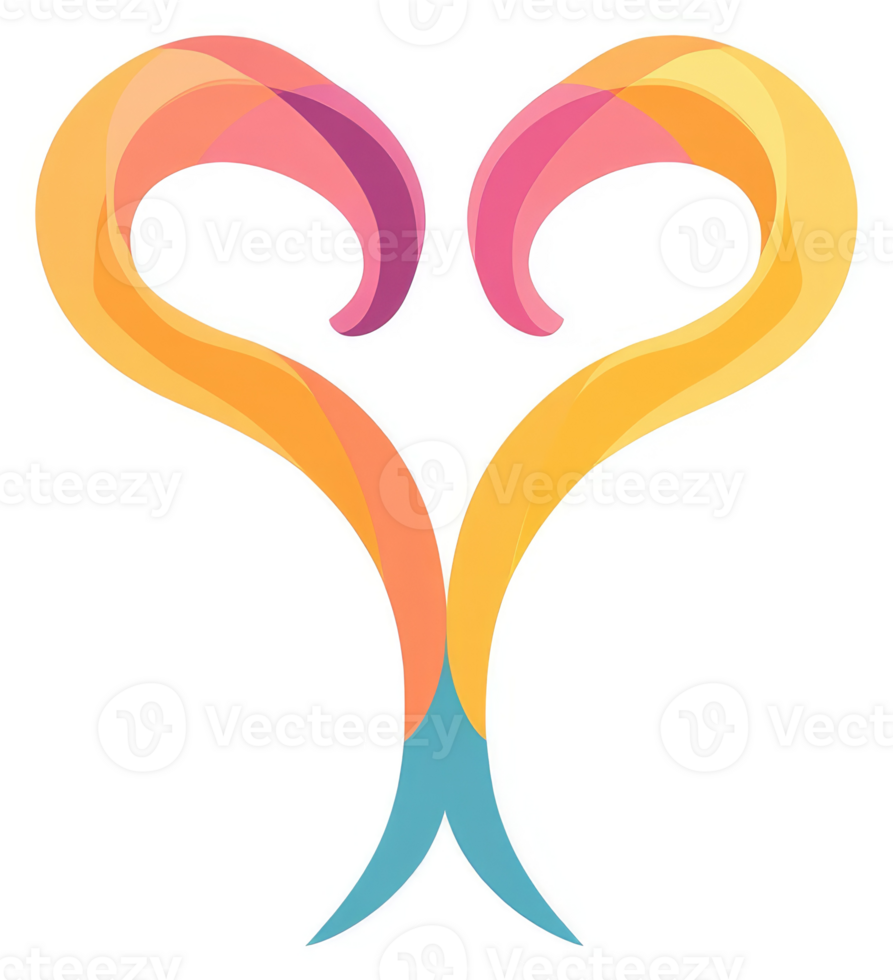 A colorful, abstract design featuring intertwined, flowing shapes. png