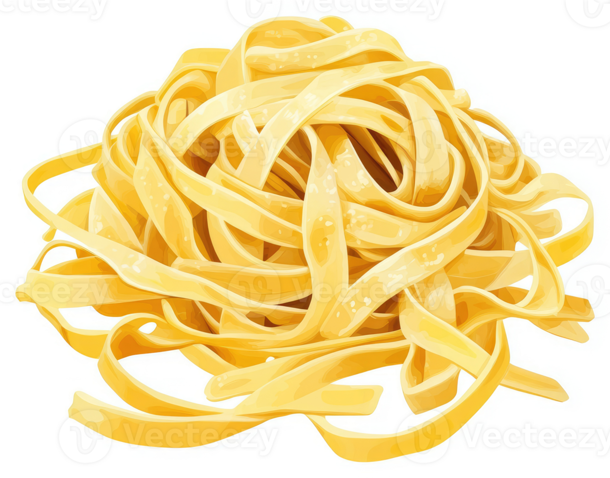 A vibrant heap of uncooked fettuccine pasta. png