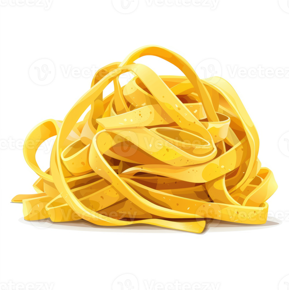 A pile of yellow pasta, ready to be cooked. png