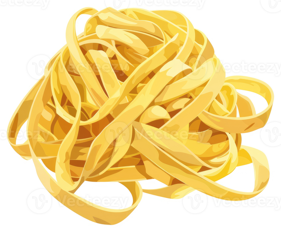 A vibrant heap of yellow pasta ribbons. png