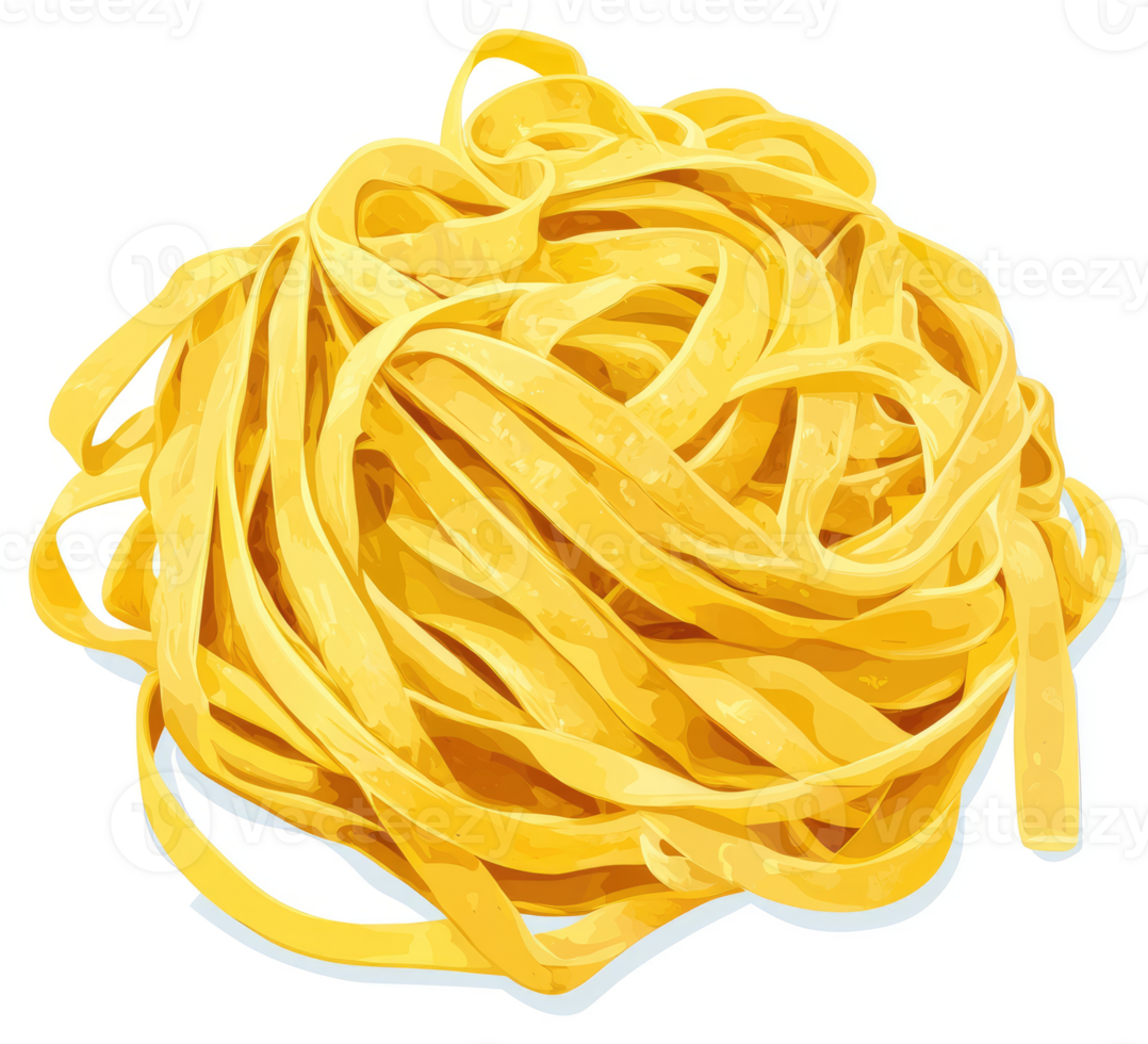 A close-up view of a pile of yellow pasta. png