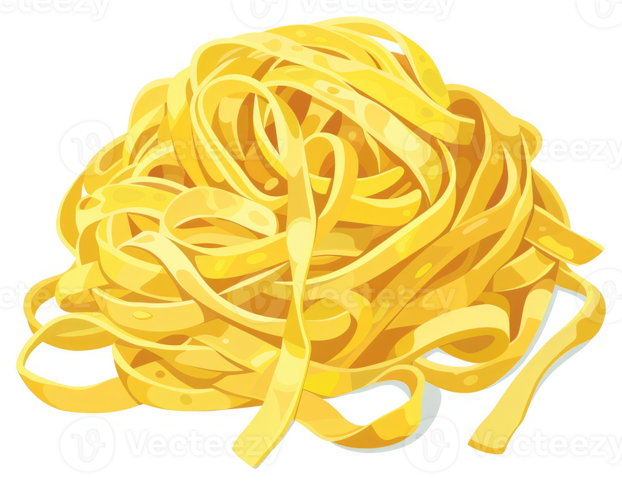 A vibrant pile of uncooked yellow pasta. png