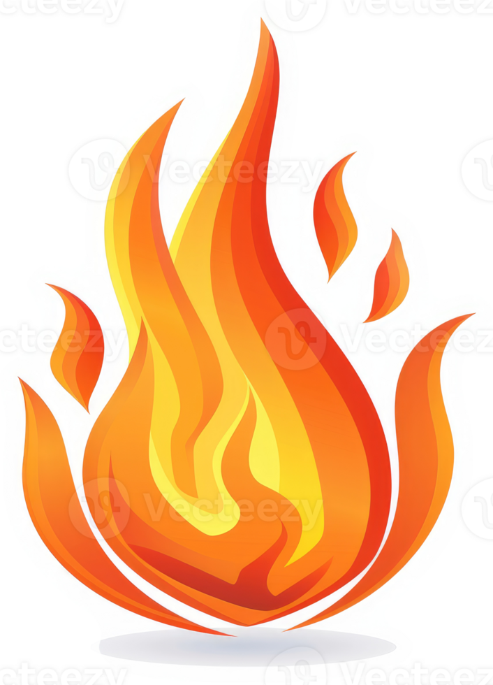 A vibrant graphic representation of a stylized flame. png