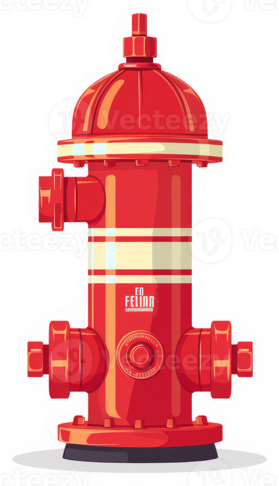 A vibrant illustration of a red fire hydrant. png