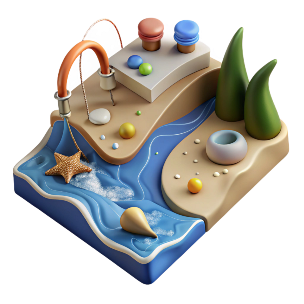 stunning abstract Fishing Spot on River Map Cutout Angler's Guide png