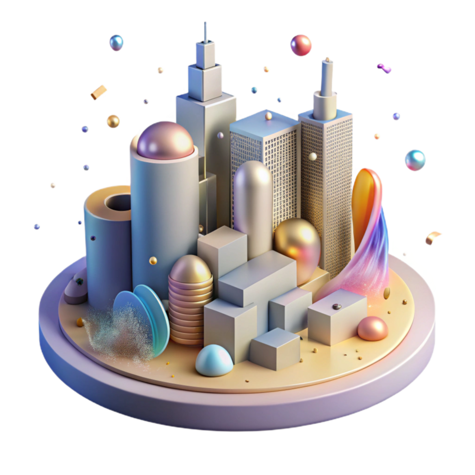 beautiful rustic Cityscape with Noise Pollution Gradient Overlay Isolated original png