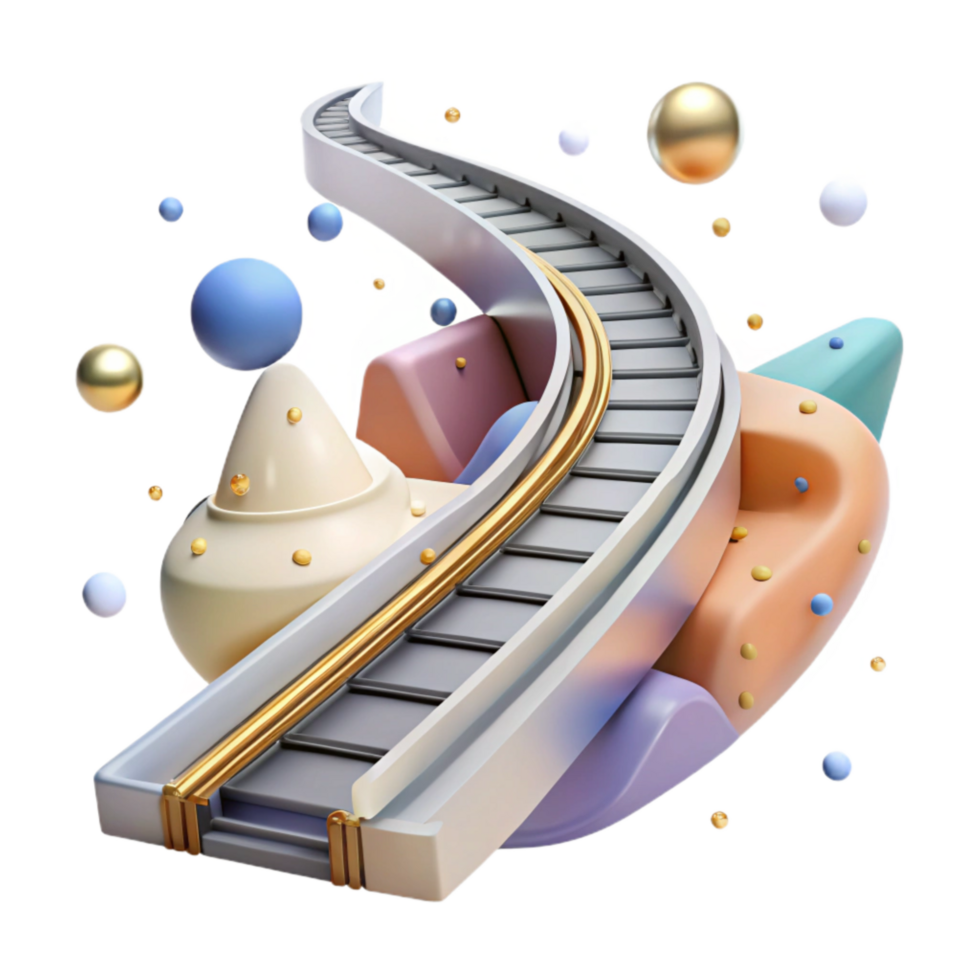impressive minimalist Cutout High Speed Rail Track png