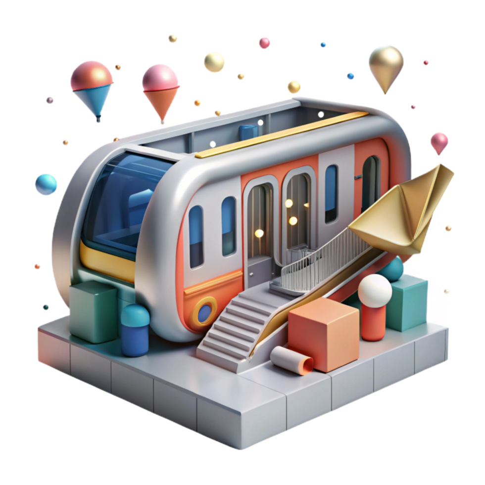 beautiful classic Cutout Futuristic Subway System authentic png