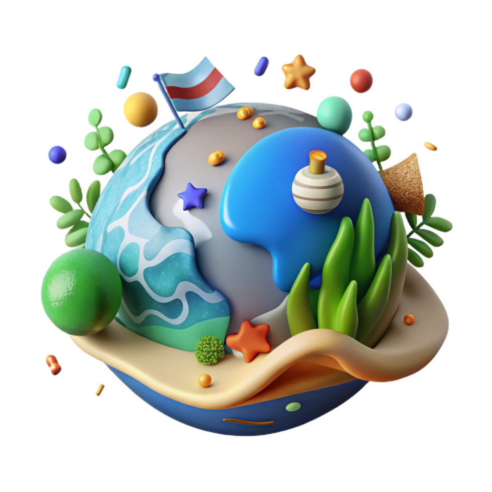 beautiful creative Climate Change Impact on Polar Bears Isolated Illustration png
