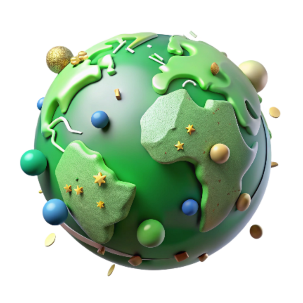 elegant minimalist Environmental Conservation Cutout Isolated Green Globe professional png