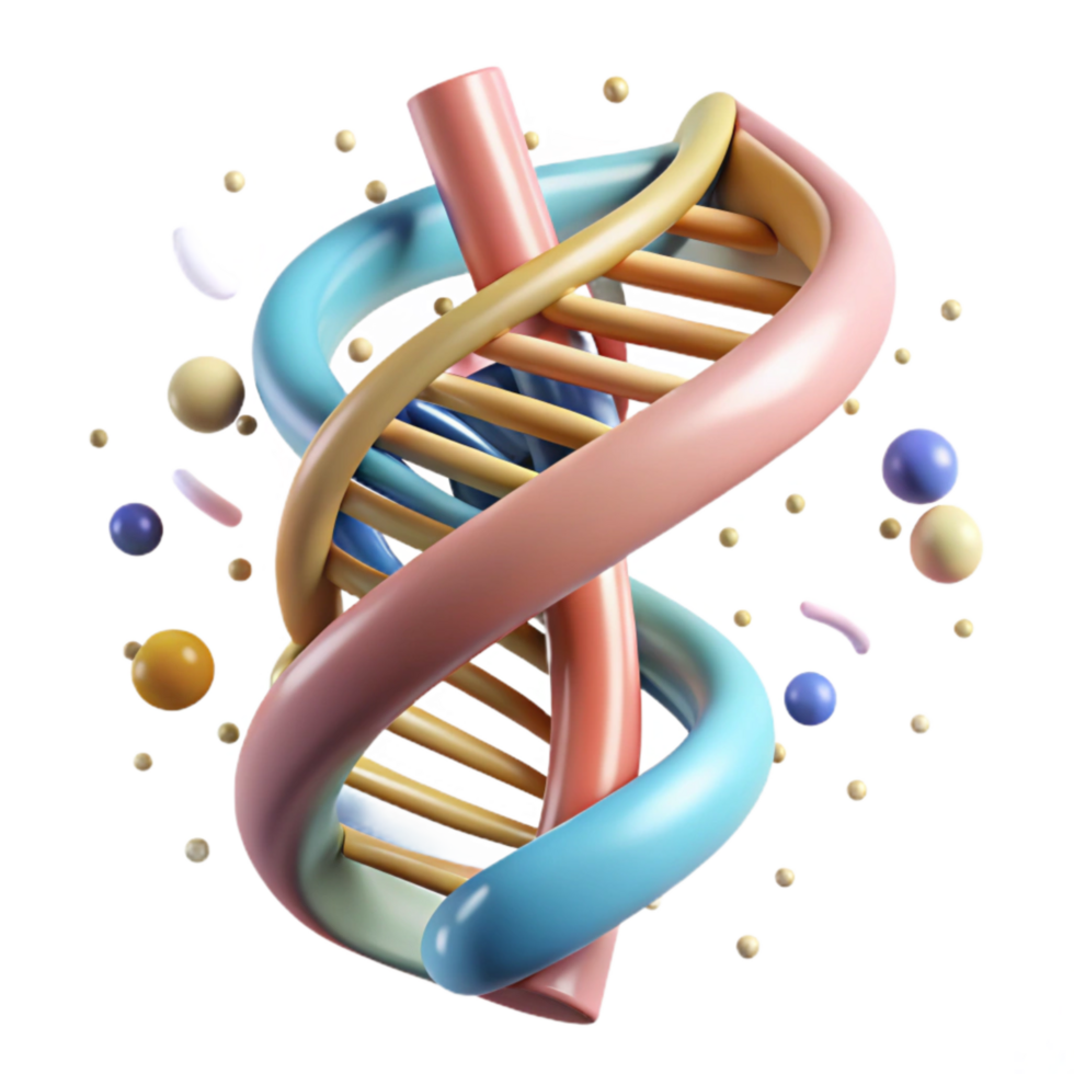 dramatic minimalist Double Helix Dna Model Rotating View Cutout detailed png
