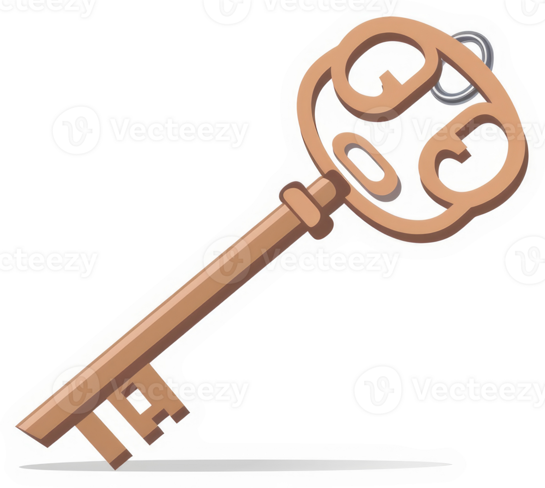 An antique, ornate key, a symbol of unlocking possibilities. png