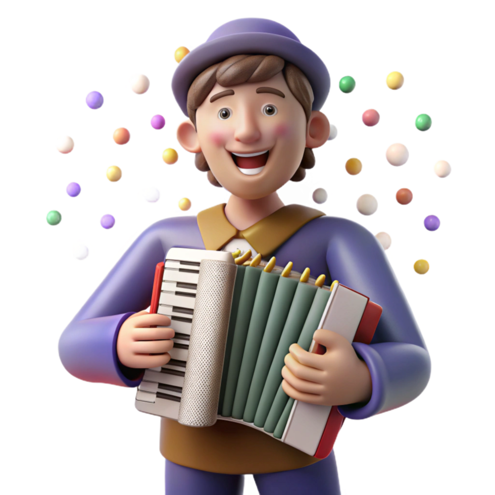 wonderful modern Accordion Player Front View Isolated Cutout high quality png