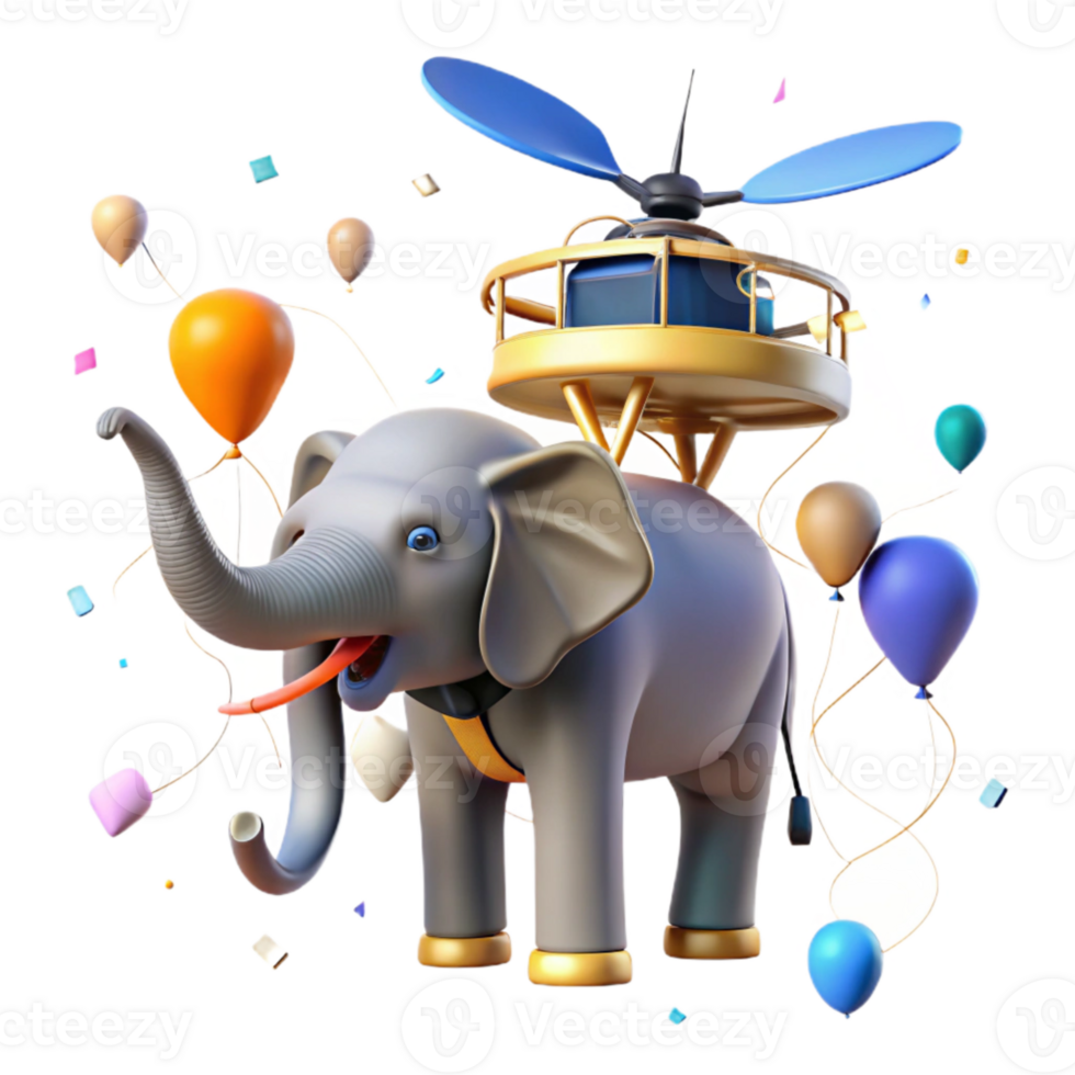 elegant minimalist Drone Capturing Elephant Behavior Data Cutout premium png