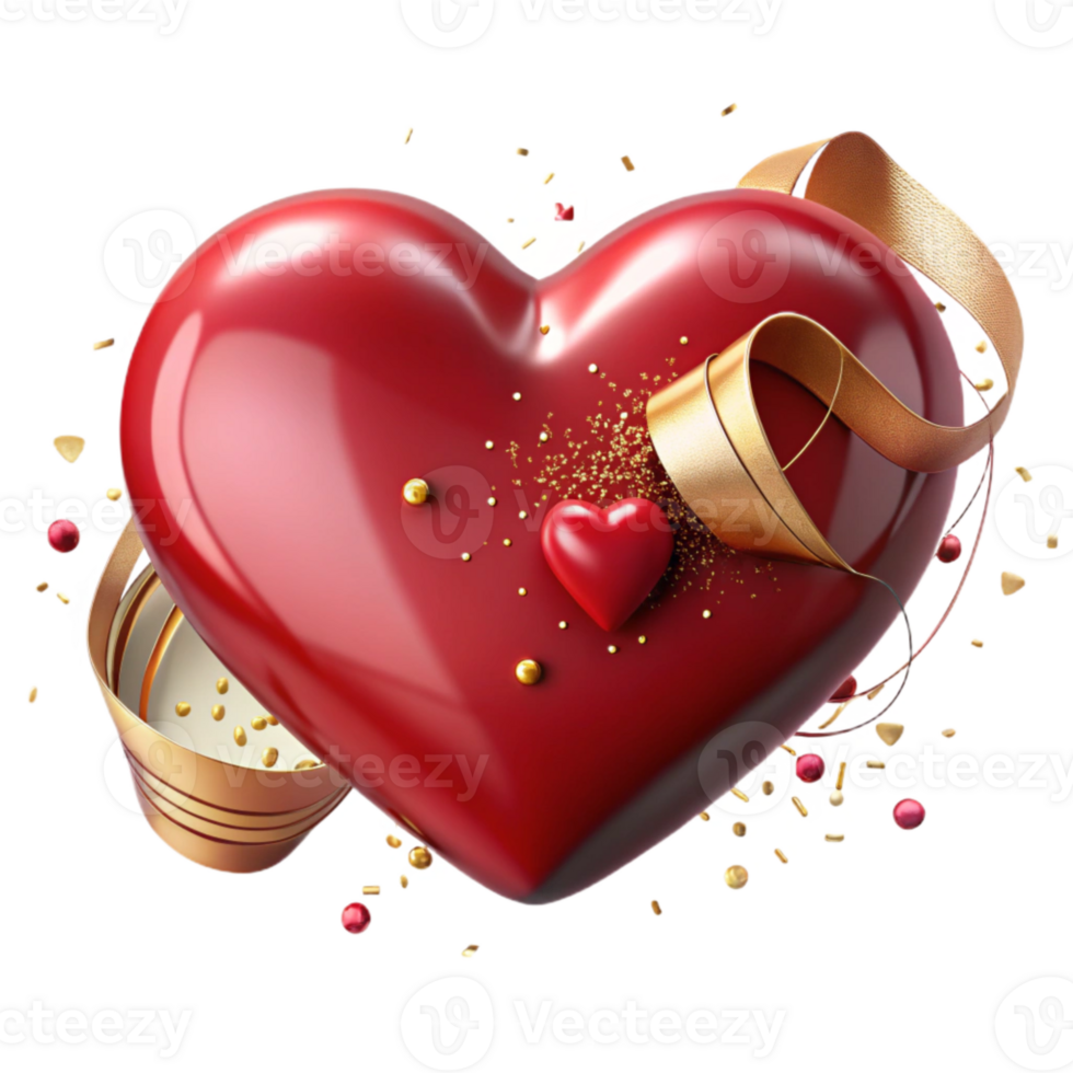 extraordinary minimalist Deep Red Heart Shape with Transparent Background professional png