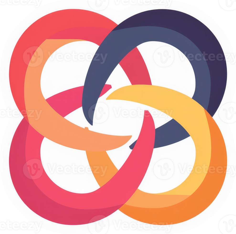A colorful intertwined circular design symbolizes unity and interconnectedness. png
