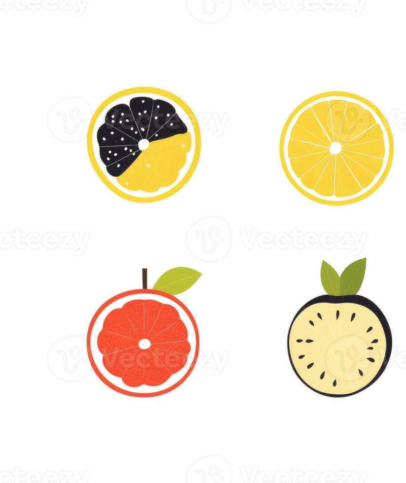 Colorful citrus fruit slices in a decorative arrangement. png