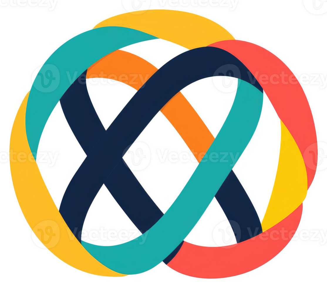 A colorful, interconnected design representing unity and collaboration. png