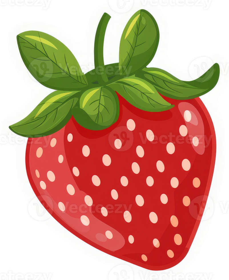 A vibrant illustration of a single, ripe strawberry. png