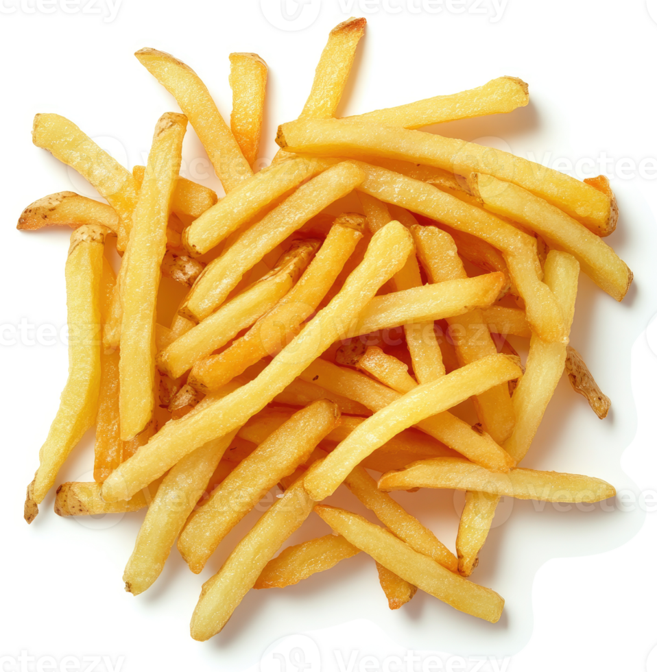 Golden-brown french fries, a delectable pile of crispy potato strips. png