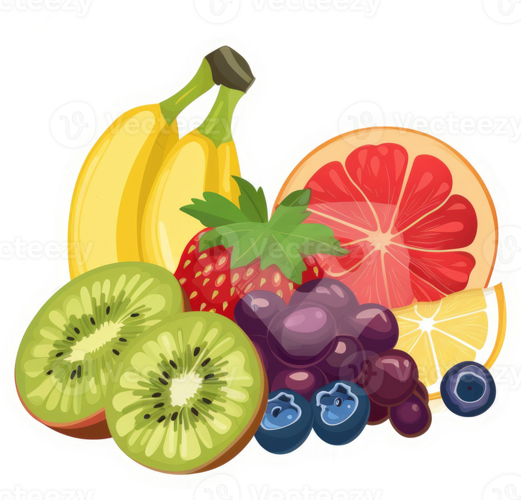 A colorful assortment of fresh fruits png