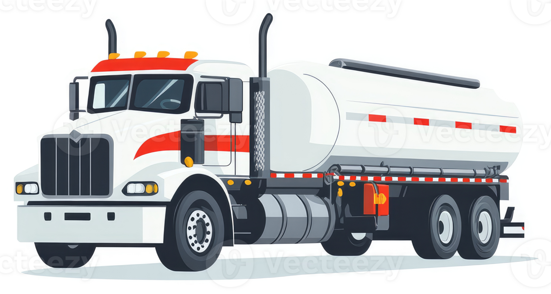 A large white tanker truck transporting liquid cargo. png