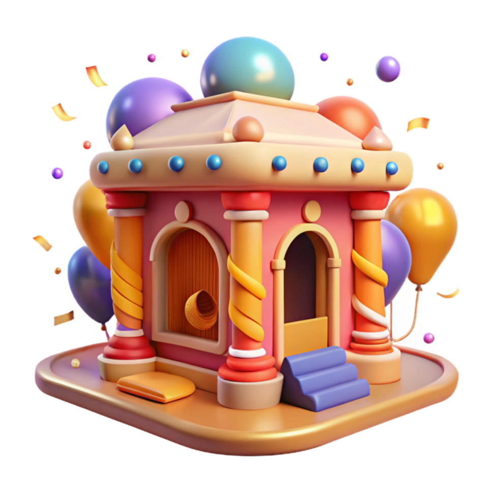magnificent modern Colorful Illustration of an Ancient Trading Post Cutout high quality png
