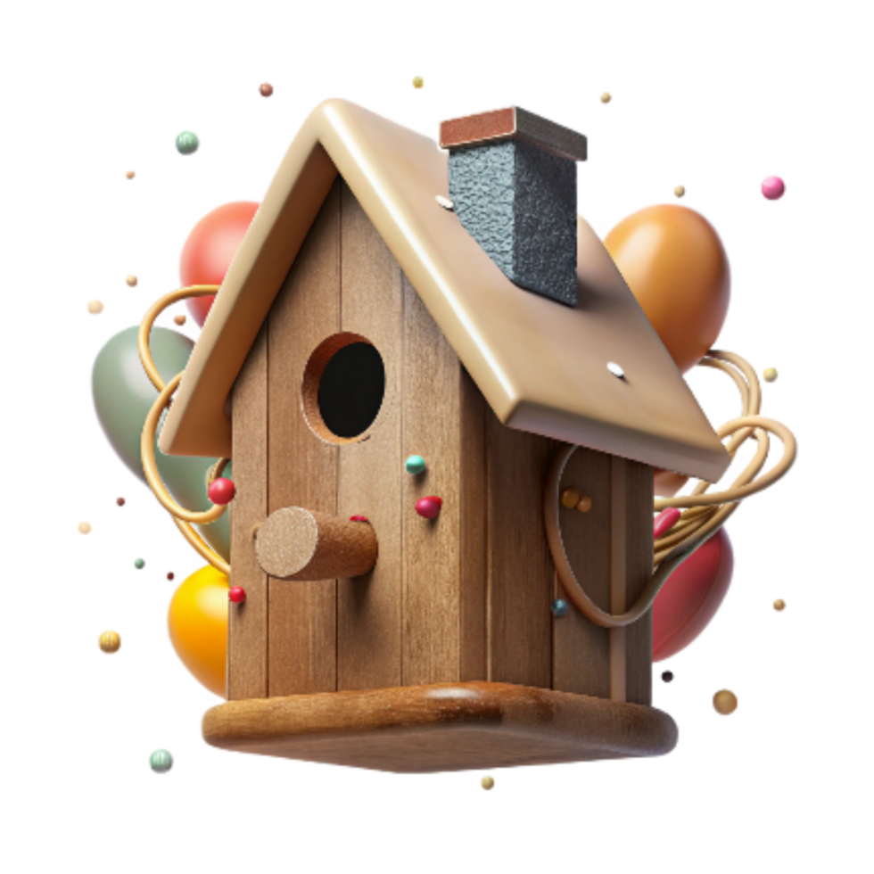 vibrant classic Birdhouse Mounted on Wall Classic Design Isolated exclusive png
