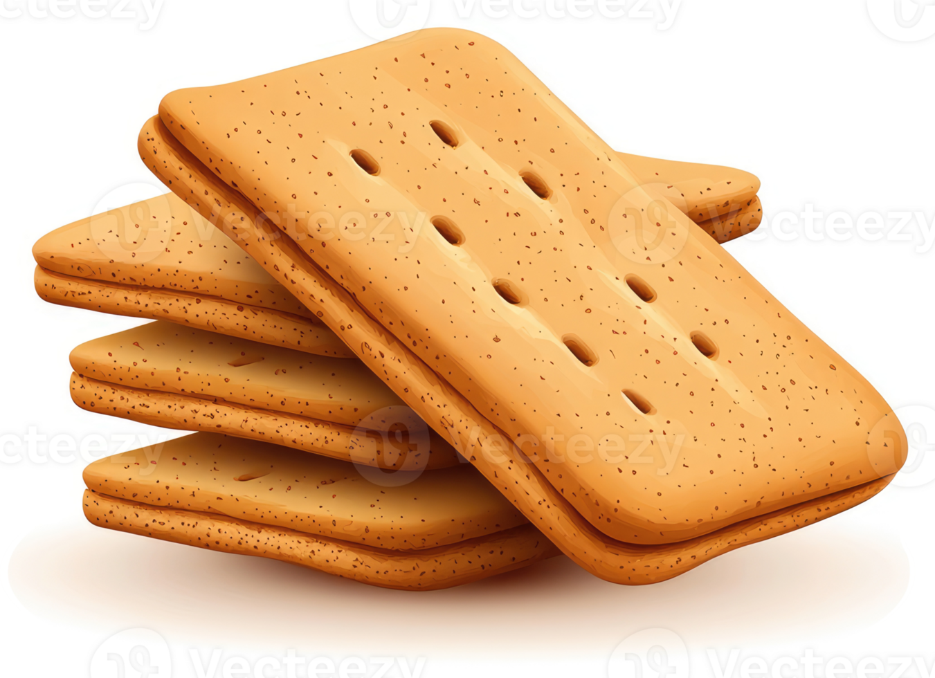 Stack of golden brown crispy sandwich cookies. png