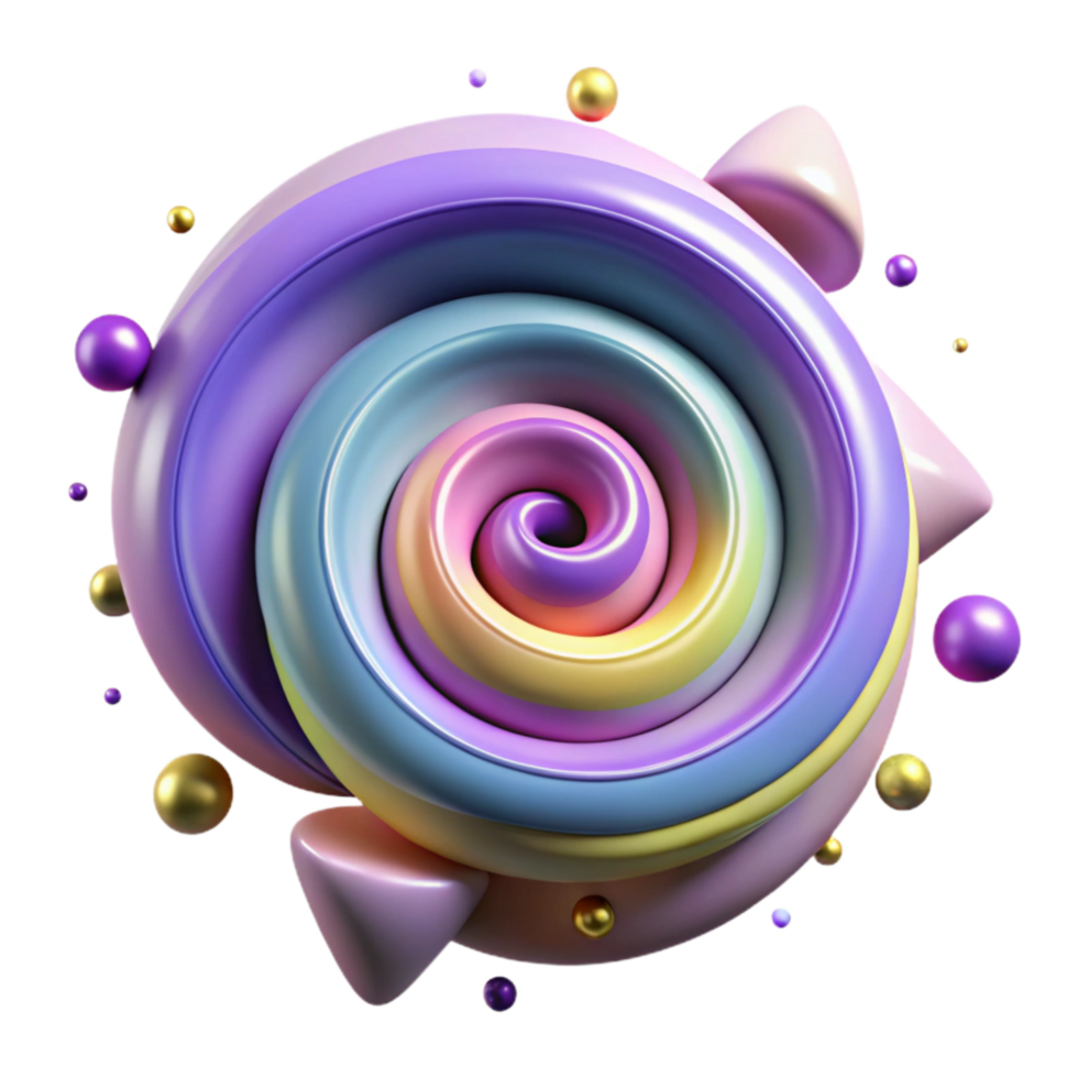 impressive minimalist Dynamic Spiral Pattern Isolated Element authentic png