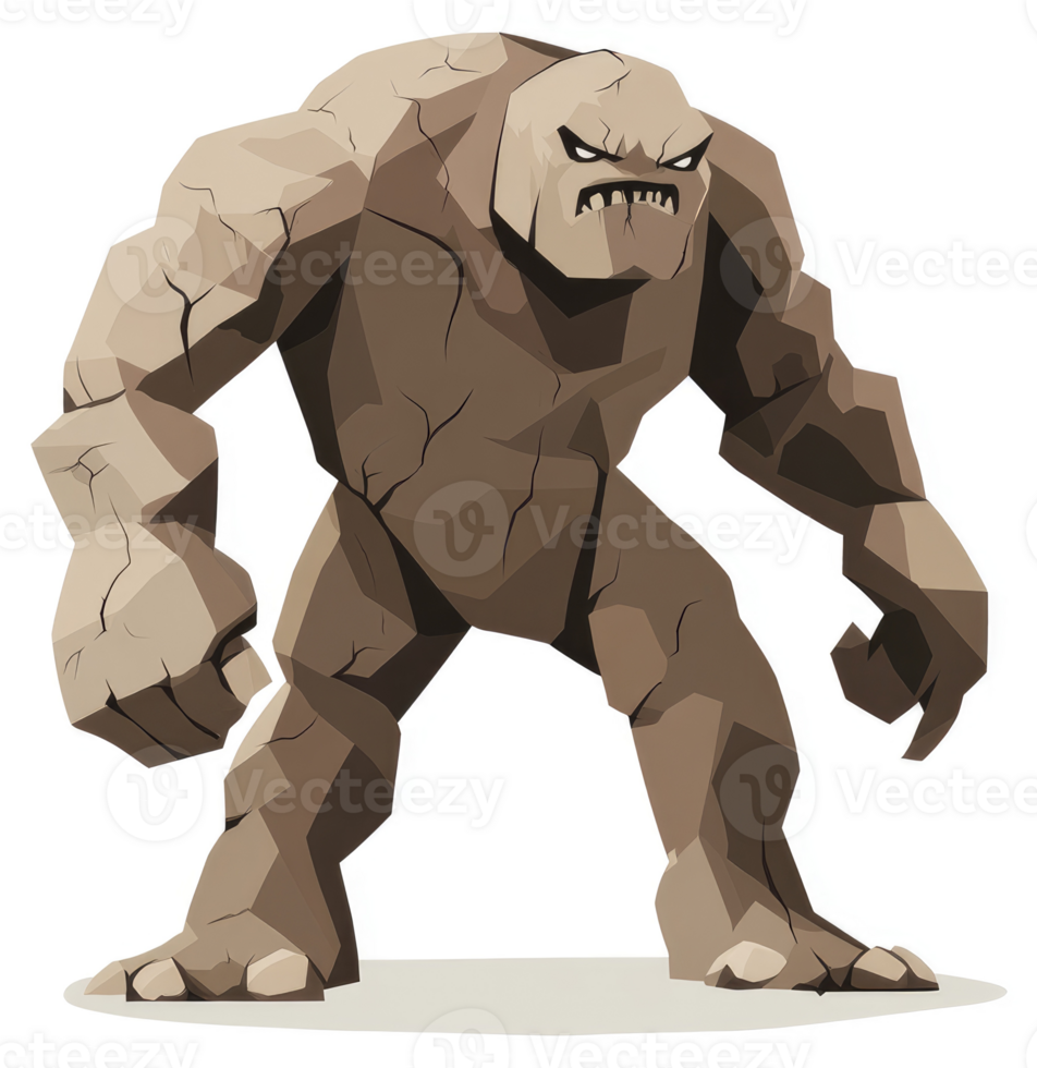 A formidable clay monster stands menacingly. png