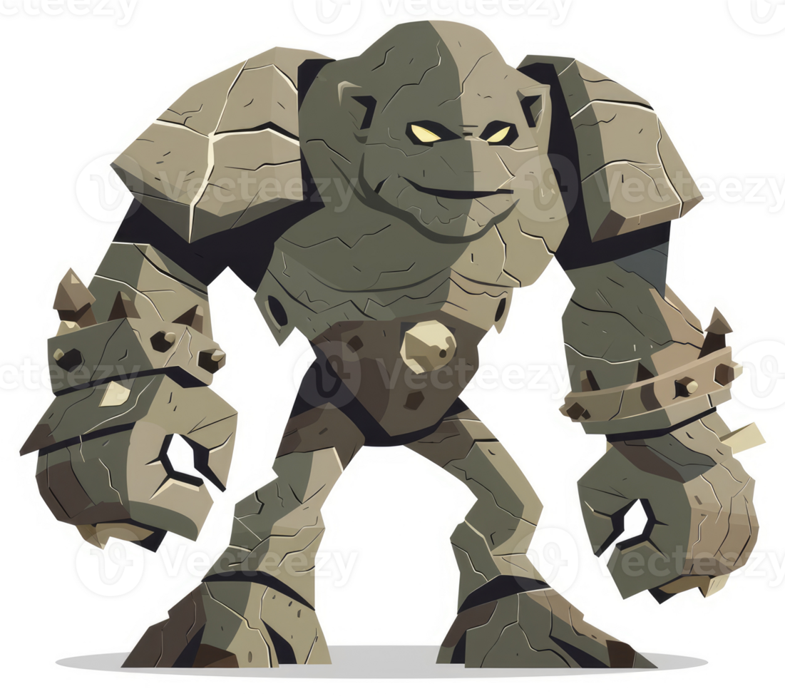 A stone golem, a powerful creature of earth. png