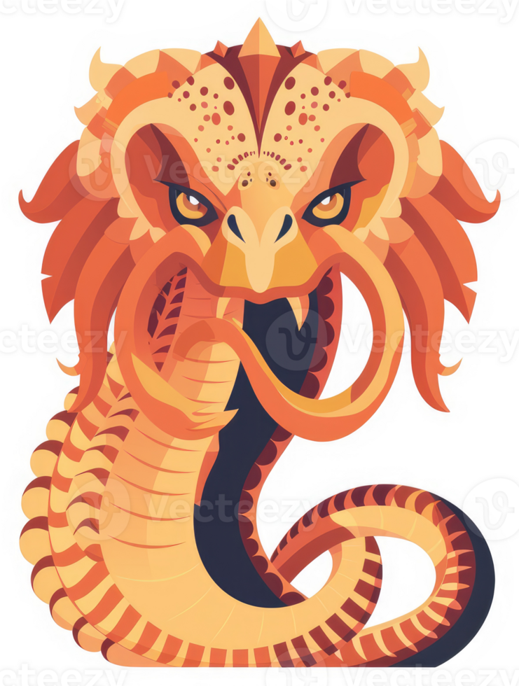 A stylized illustration of a mythical serpent-like dragon. png