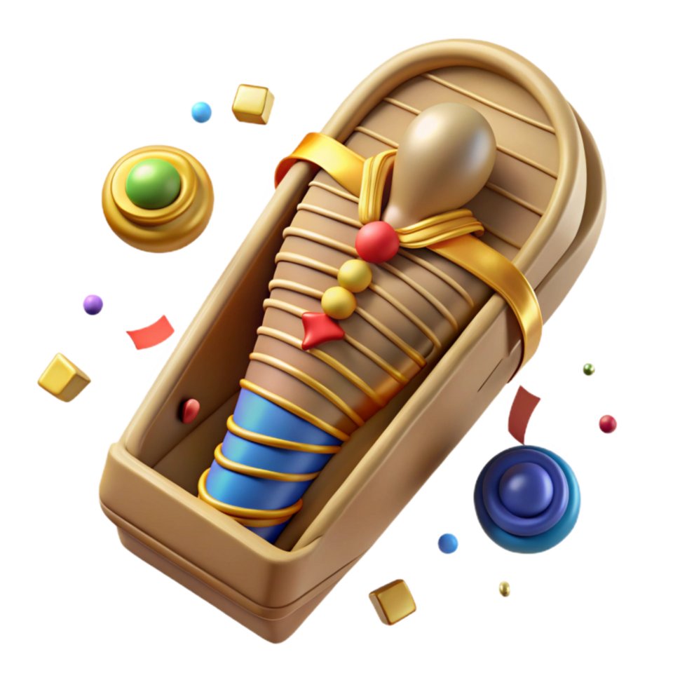 elegant traditional Egyptian Mummy Case Painted Decoration Cutout high quality png